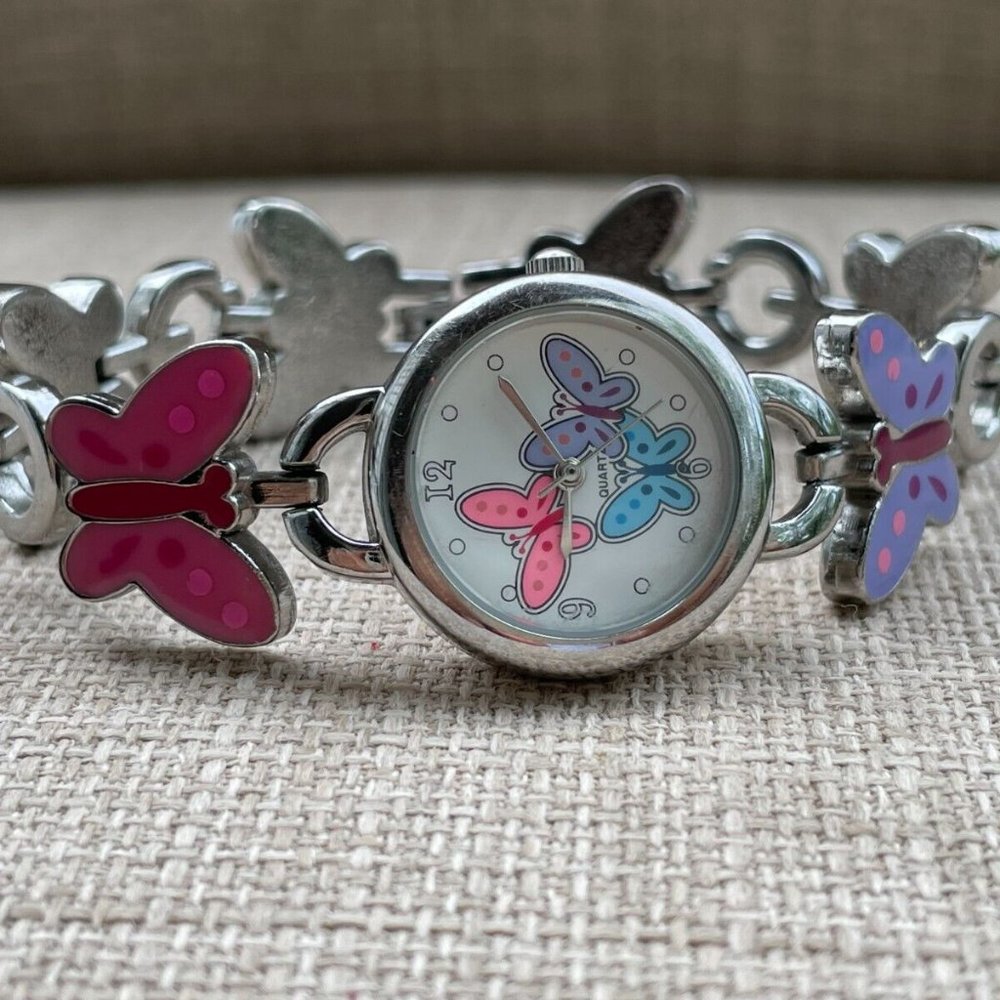 Accutime Women Wrist Watch Butterfly Analogs Quartz Ladies Watch Multi Color - Picture 9 of 11